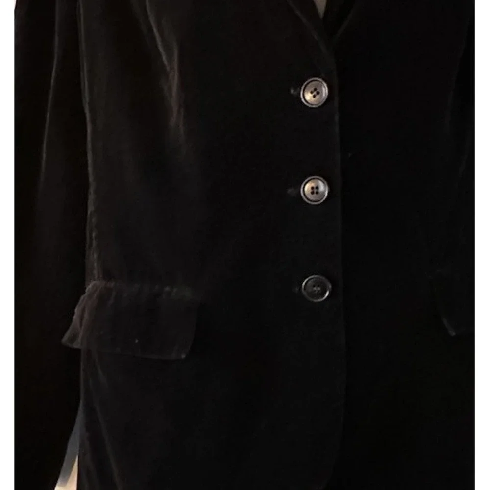 Vtg 1960's Women's Classic‎ Black Velvet Blazer Cotton by Butterfly For Prestige